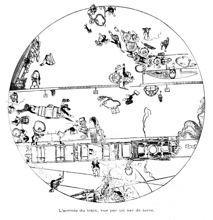 fig-67-larrivee-du-train-vue-par-un-ver-de-terre-le-papillon-10-janv-1900
