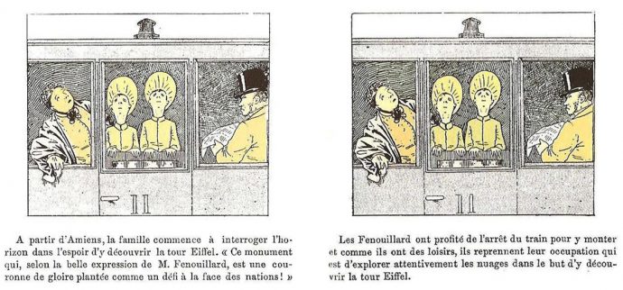 Fig. 82 – Christophe, La Famille Fenouillard, éd. A. Colin, 2004, détails pl. 5 et 6