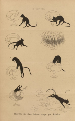 Steinlen, « Horrible fin d'un poisson rouge »
