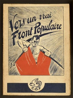 "Vers un vrai Front populaire", brochure de Marcel Bucard, chef du Francisme, illustrée par Duhamel, 1937