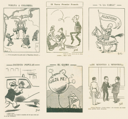 Dessins de presse signés par Gislo parus dans le journal colombien El Siglo en 1953
